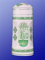 Kép Porcelán tégely szögletes metszetes dekorral, zöld