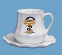 Kép Porcelán csésze + alj cappuccino, kígyó-kehely dekorral